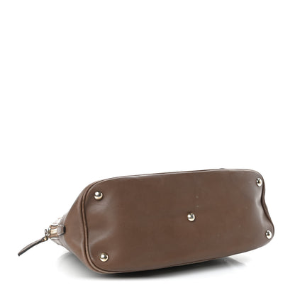 Gucci GG Supreme Monogram Margaux Calfskin Small Nice Top Handle Dome Bag Beige Ebony Acero 4 of 11
