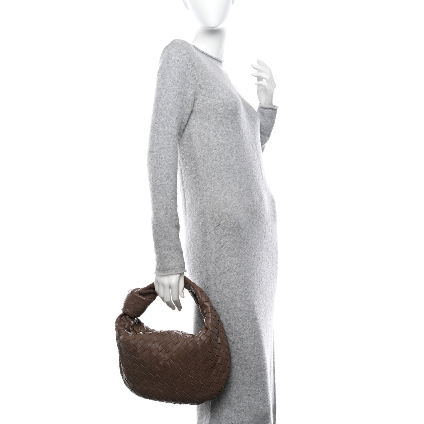 Nappa Intrecciato Teen Jodie Hobo Dark Taupe