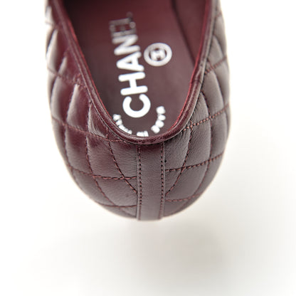 Chanel Lambskin Quilted CC Cap Toe Pumps 35 Burgundy 12 of 14