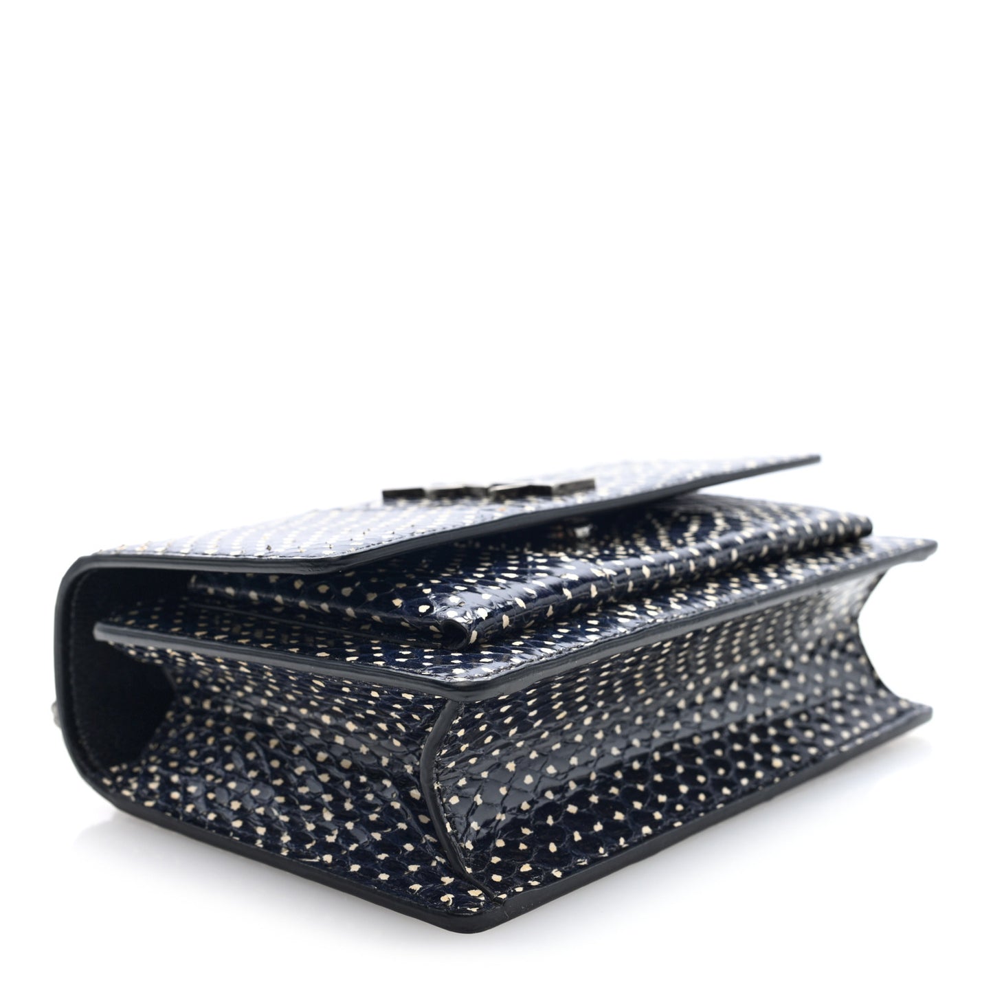 Elaphe Nappa Monogram Sunset Chain Wallet Black White