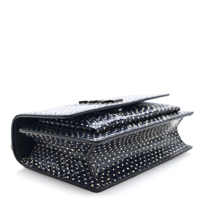 Saint Laurent Elaphe Nappa Monogram Sunset Chain Wallet Black White 3 of 8