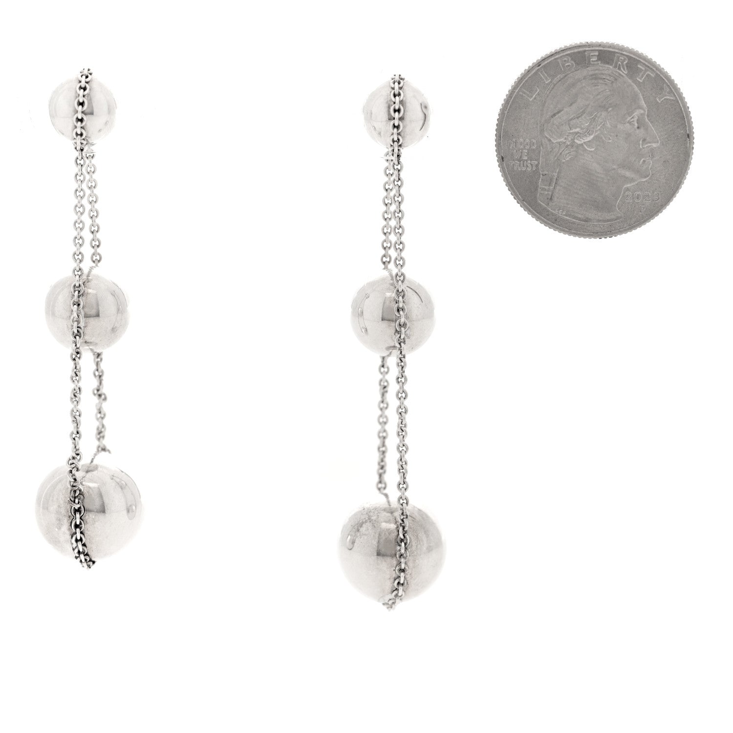 Tiffany Sterling Silver HardWear Triple Drop Earrings 2 of 4