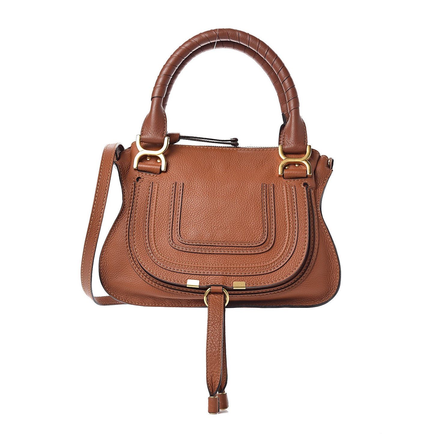 Calfskin Small Marcie Satchel Tan