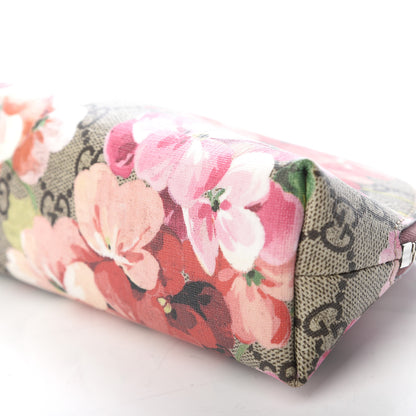 Gucci GG Supreme Monogram Blooms Small Pouch Cosmetic Case Beige Multicolor Dry Rose 6 of 9