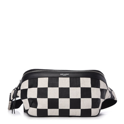 Saint Laurent Canvas Classic Belt Bag Black White 1 of 11
