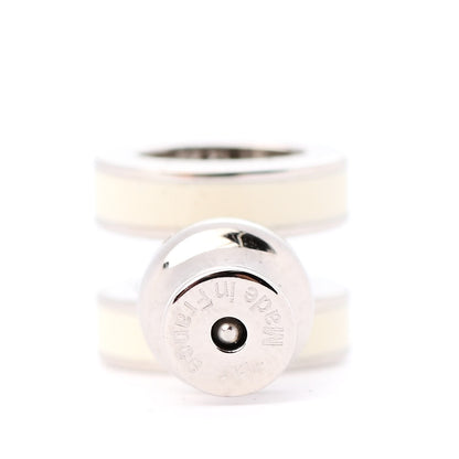 Hermes Palladium Lacquered Mini Pop H Earrings White 3 of 4