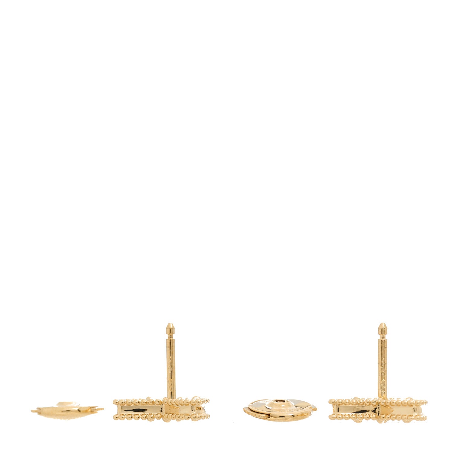 Van Cleef & Arpels 18K Yellow Gold Mother of Pearl Sweet Alhambra Butterfly Earrings 3 of 5