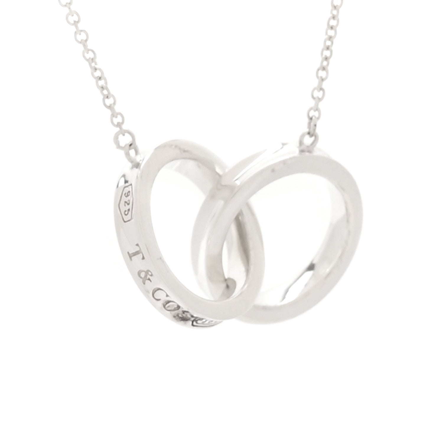 Tiffany Sterling Silver 1837 Interlocking Circles Pendant Necklace 4 of 6