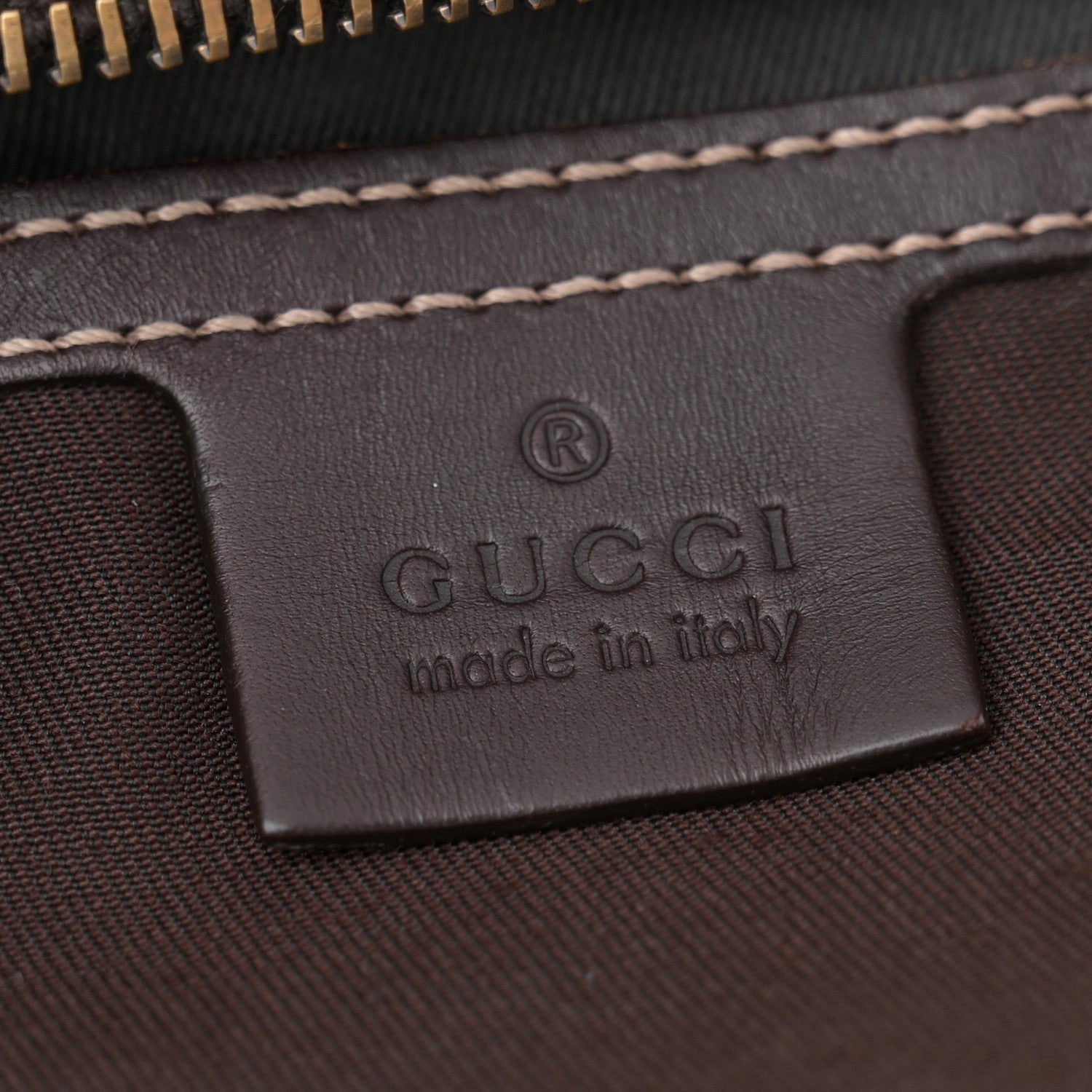 Gucci GG Supreme Monogram Large Zippered Shopping Tote Brown 6 of 11
