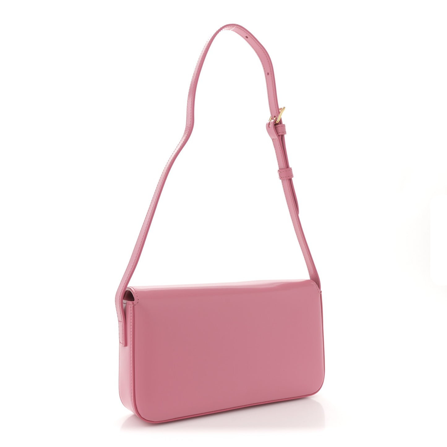 Shiny Calfskin Triomphe Shoulder Bag Flamingo