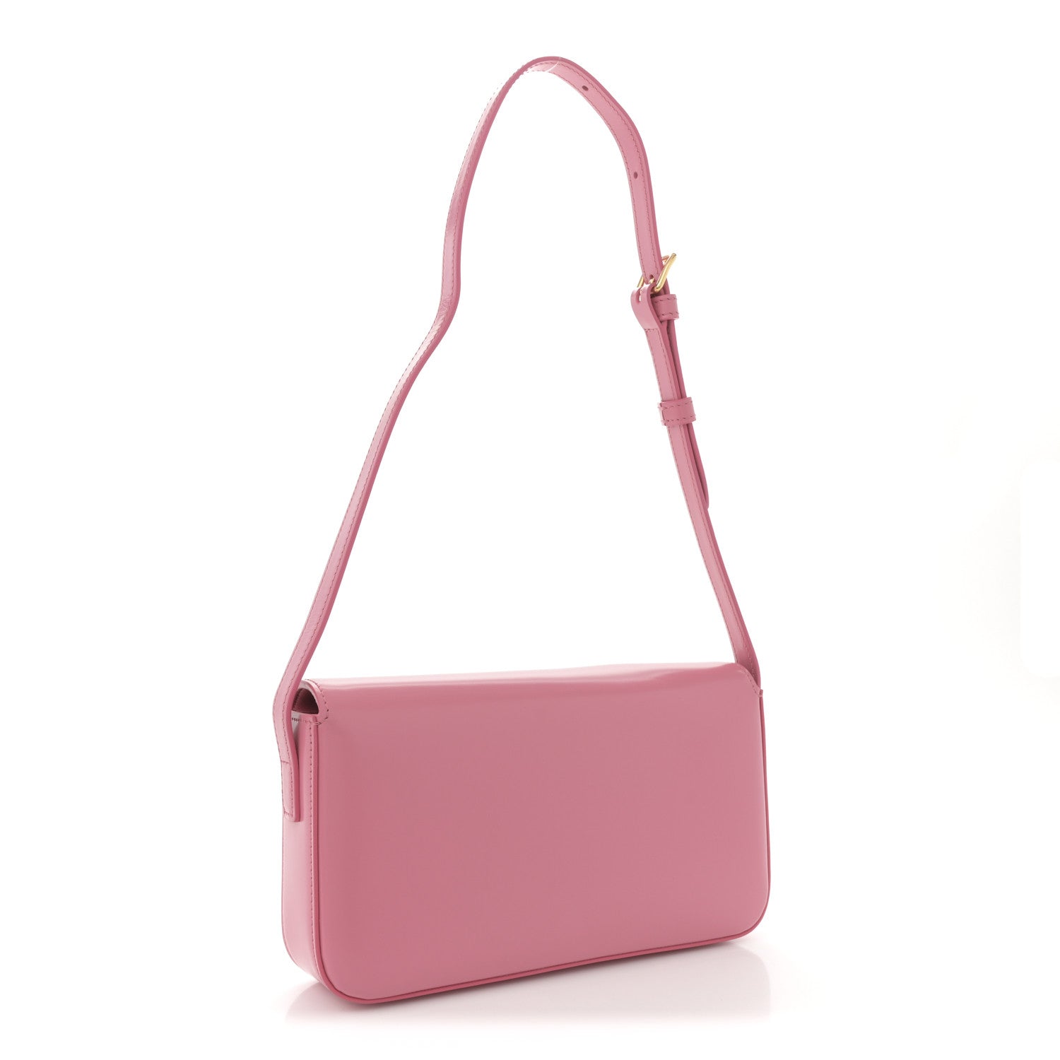 Celine Shiny Calfskin Triomphe Shoulder Bag Flamingo 3 of 12