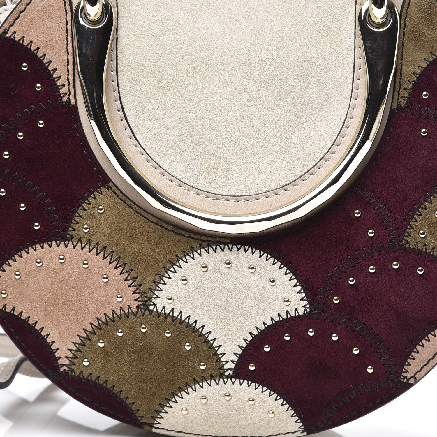 Chloe Smooth Calfskin Suede Embellished Small Pixie Bag Abstract White 10 of 10