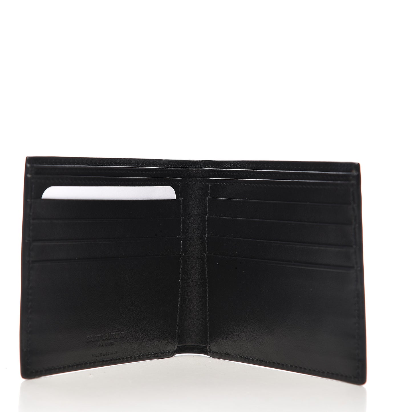 Calfskin Star Print East West Wallet Black