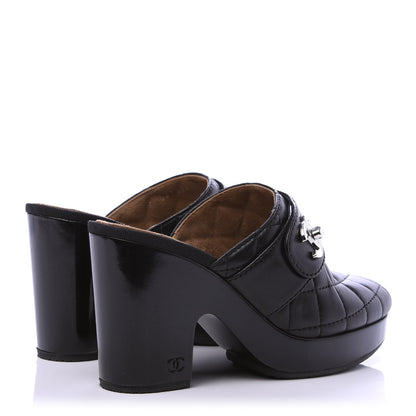 Chanel Lambskin Quilted CC Mules 36 Black 4 of 8
