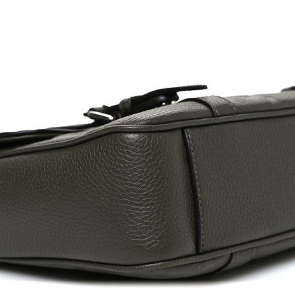 Gucci Piuma Calfskin Jumbo GG Embossed Double Buckle Medium Messenger Bag Dark Vintage Olive 9 of 10
