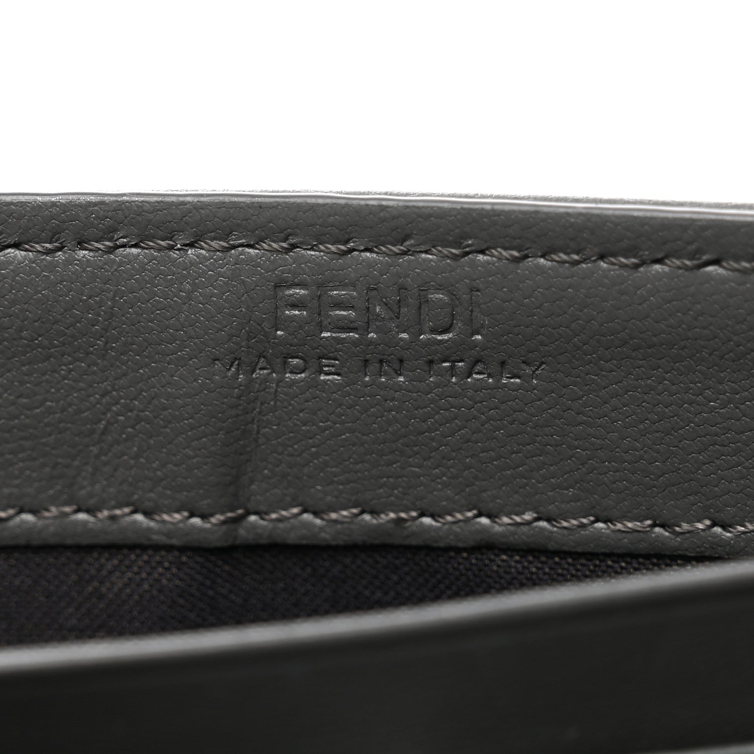 Fendi Nappa FF Embossed Continental Wallet On Chain Anthracite 8 of 9