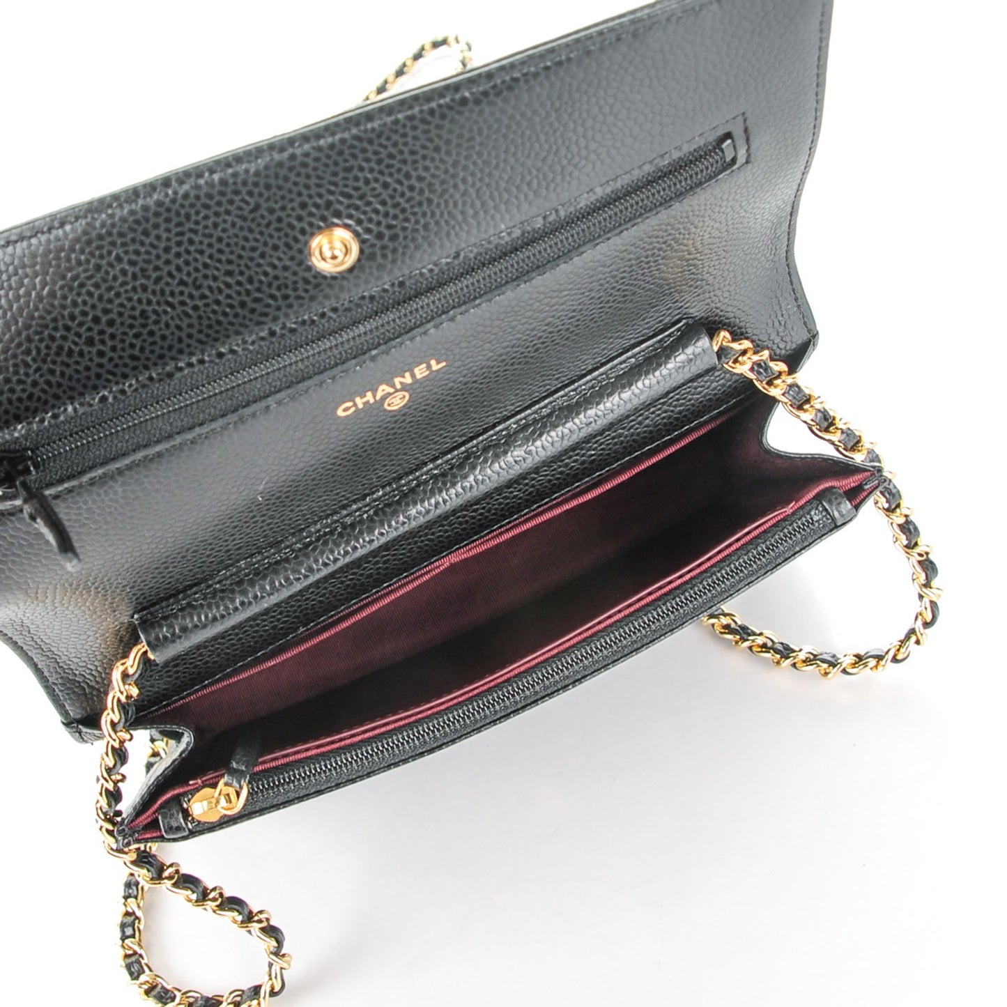 Caviar Quilted Wallet On Chain WOC Black