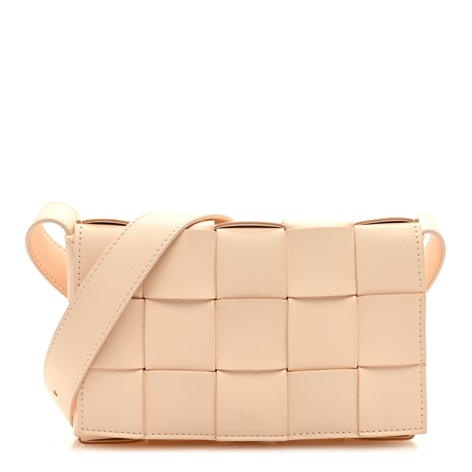Bottega Veneta Lambskin Maxi Intrecciato Small Cassette Crossbody Bag Porridge 1 of 9