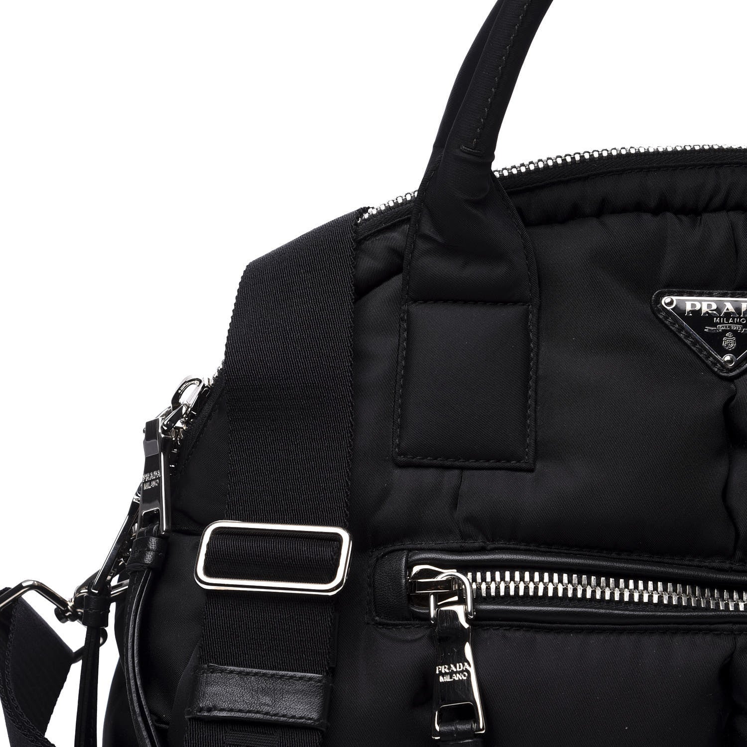 Prada Tessuto Nylon Bomber Bag Black 9 of 10