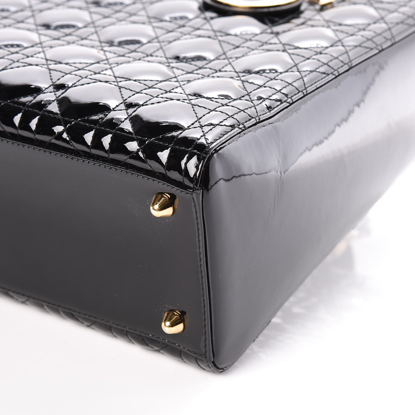 Patent Cannage Large Lady Dior Black