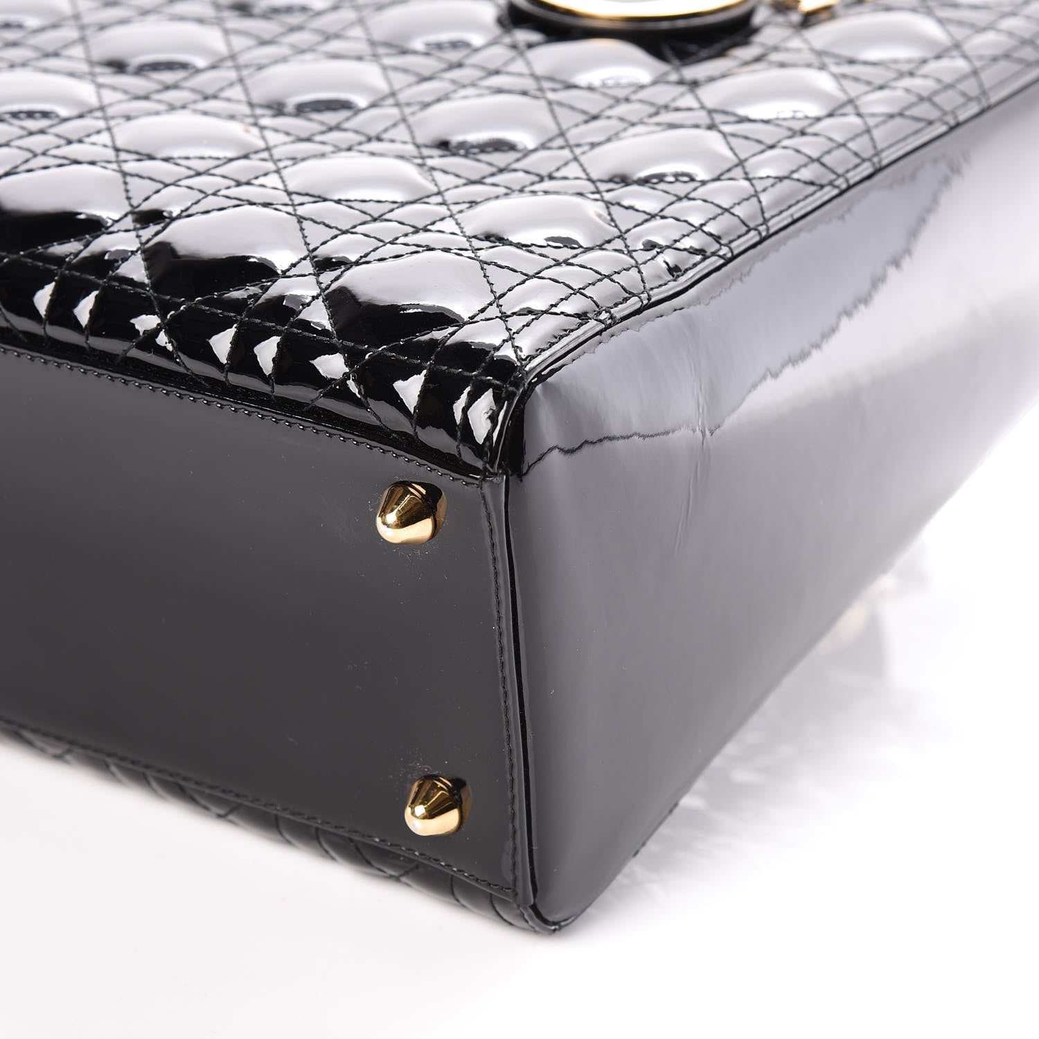 Christian Dior Patent Cannage Large Lady Dior Black 6 of 9