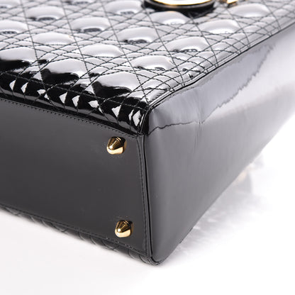 Christian Dior Patent Cannage Large Lady Dior Black 6 of 9