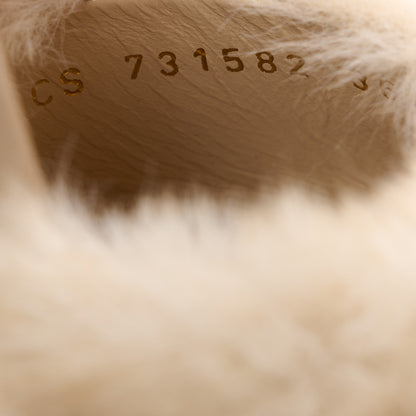 Saint Laurent Faux Fur La 16 Mule Sandals 36.5 Light Beige 8 of 9