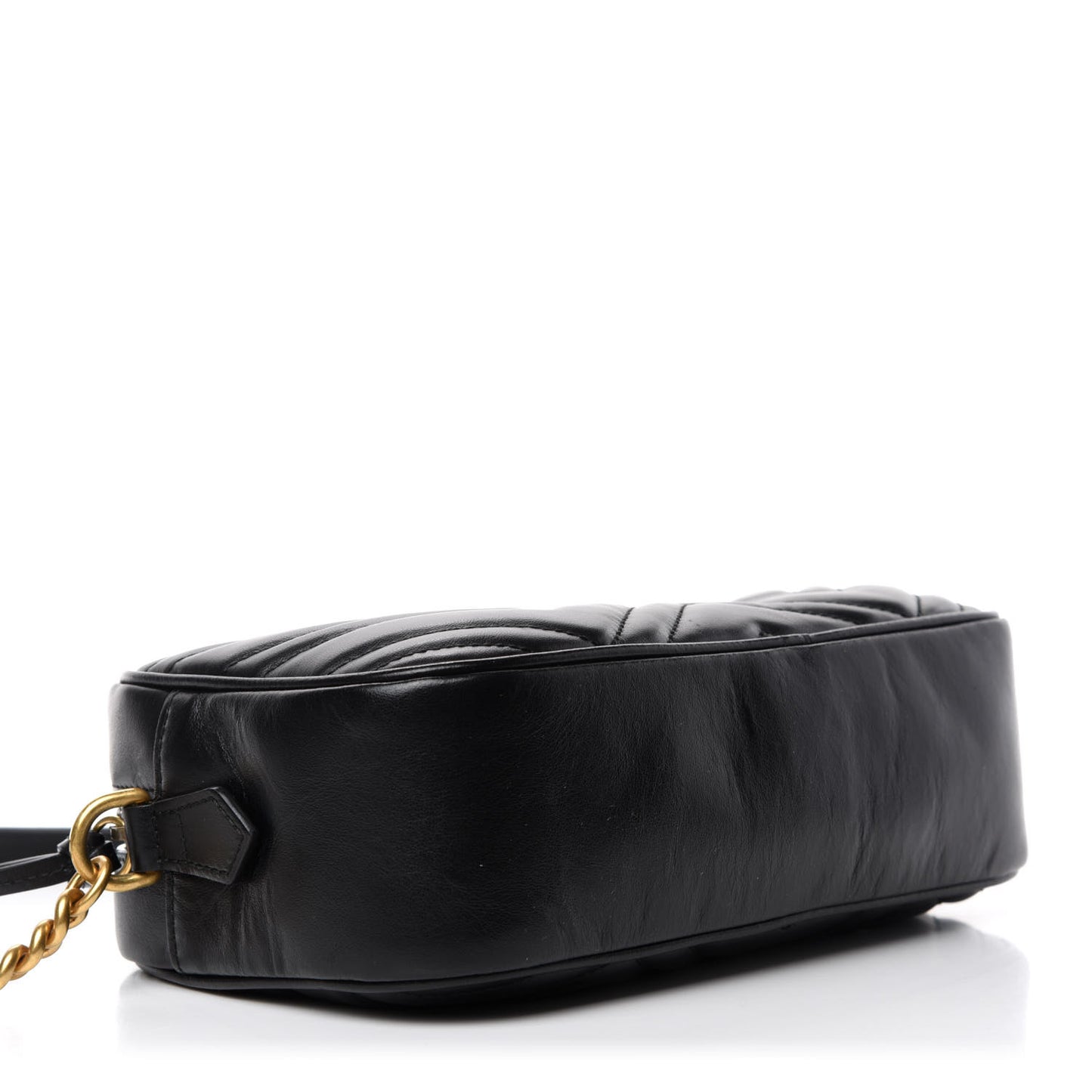 Calfskin Matelasse Small GG Marmont Chain Shoulder Bag Black