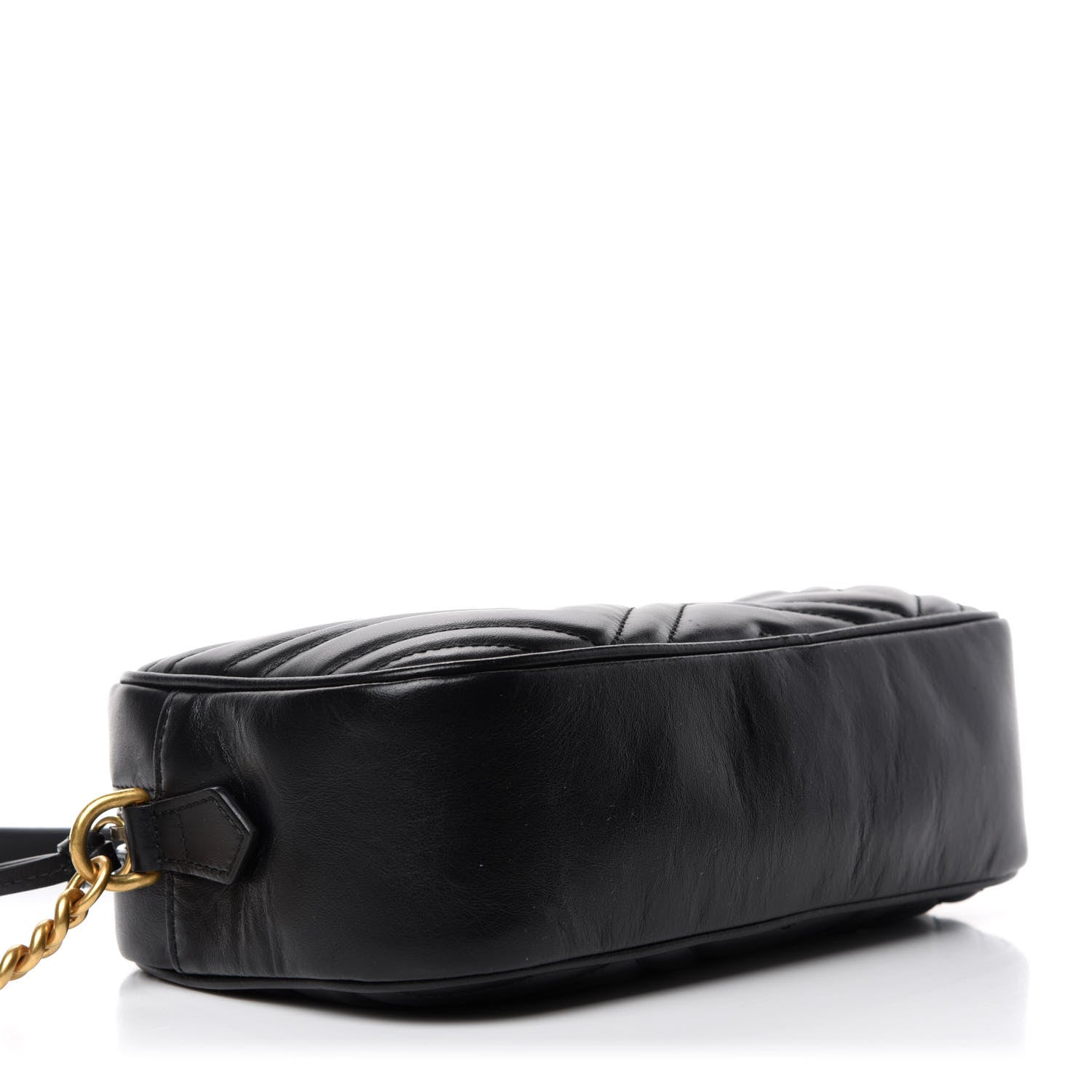 Gucci Calfskin Matelasse Small GG Marmont Chain Shoulder Bag Black 4 of 11