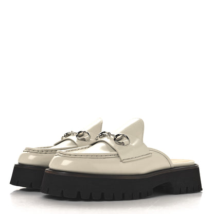 Gucci Cordovan Lux Horsebit Platform Mules 39.5 Mystic White 4 of 12