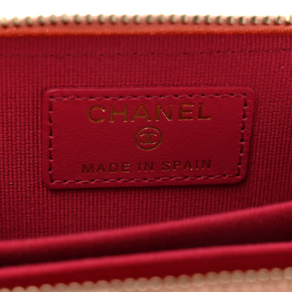 Chanel Caviar Quilted Perforated CC Zip Coin Purse Pink 6 of 8