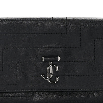Jimmy Choo Biker Calfskin Overstitch Avenue Clutch Black 7 of 8