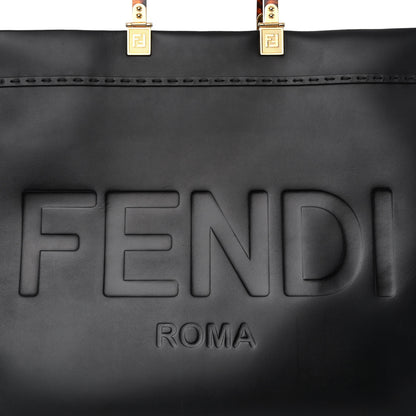 Fendi Vitello King Plexiglass Large Fendi Sunshine Shopper Tote Black 7 of 10