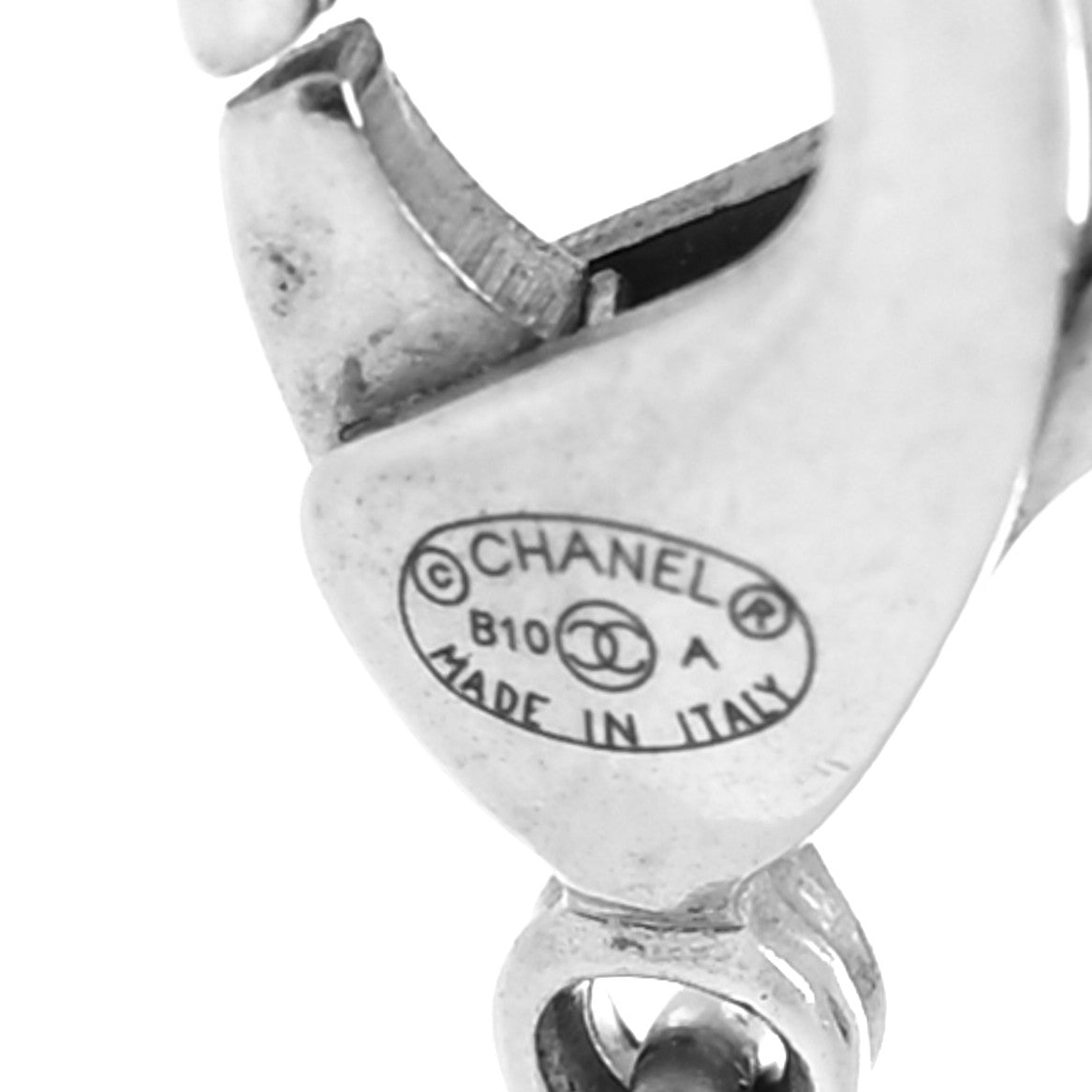 Chanel Baguette Crystal CC Necklace Silver 5 of 5