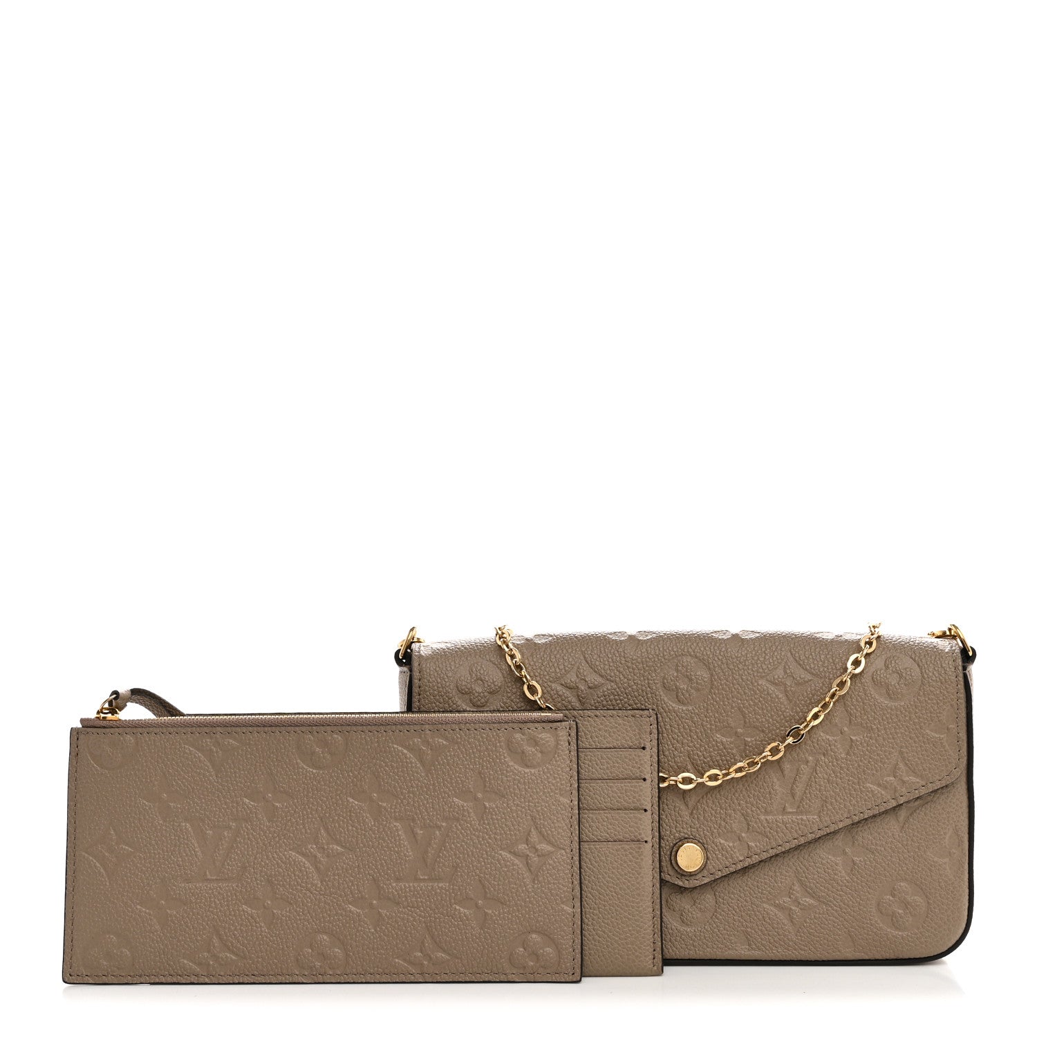 Louis Vuitton Empreinte Pochette Felicie Chain Wallet Tourterelle 3 of 13