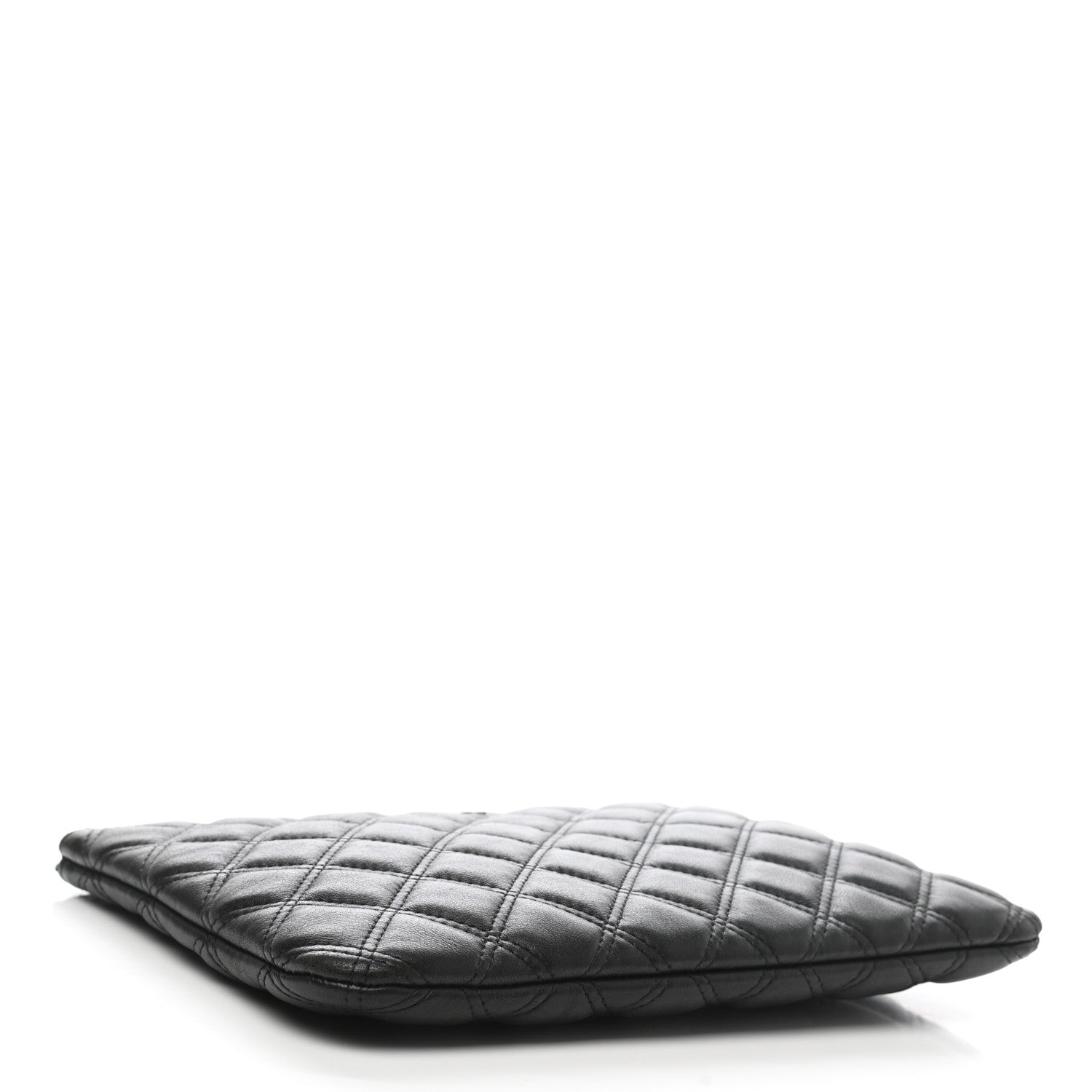 Chanel Lambskin Double Stitch Quilted Cosmetic Case Black 4 of 10