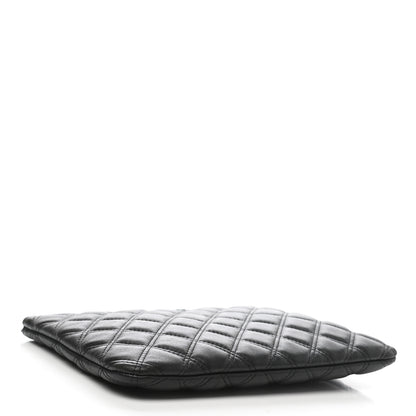 Chanel Lambskin Double Stitch Quilted Cosmetic Case Black 4 of 10