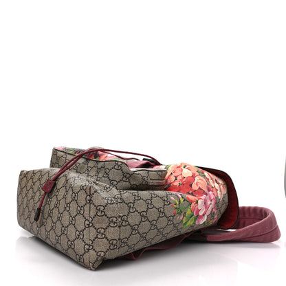 Gucci GG Supreme Monogram Blooms Medium Single Buckle Backpack Beige Multicolor Dry Rose 10 of 10