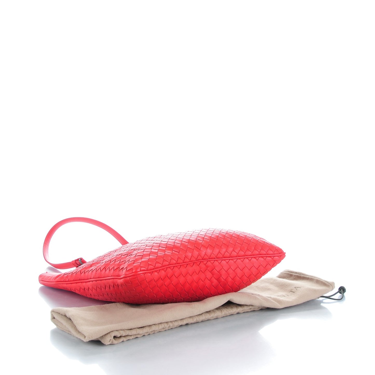 Nappa Intrecciato Flat Shoulder Bag Flame