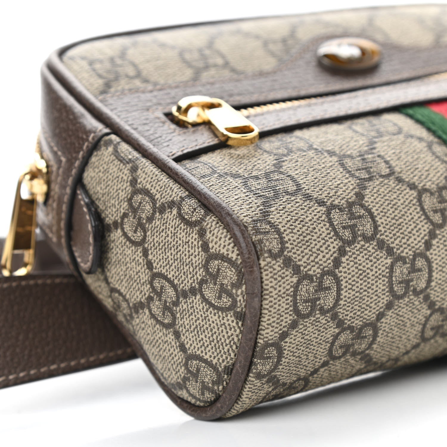 Gucci GG Supreme Monogram Web Small Ophidia Belt Bag 85 34 Dark Brown 9 of 13