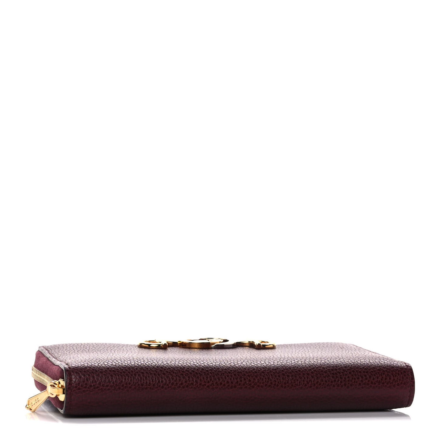 Grainy Calfskin Zumi Zip Around Wallet Vintage Bordeaux
