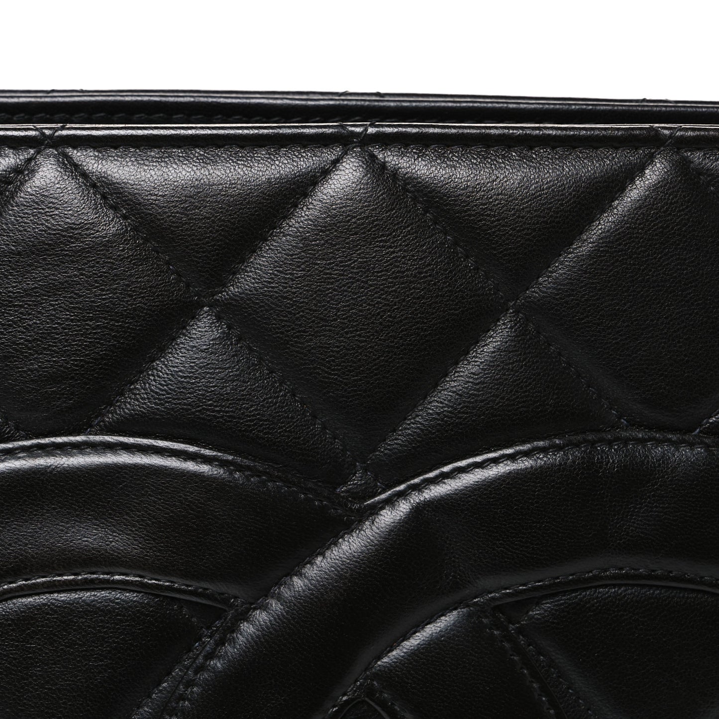 Lambskin Quilted Medallion Tote Black