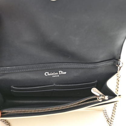 Christian Dior Patent Micro-Cannage Diorama Wallet on Chain Pouch White 5 of 9