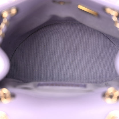 Chanel Shiny Caviar Quilted Small Duma Pockets Drawstring Backpack Light Purple 5 of 10