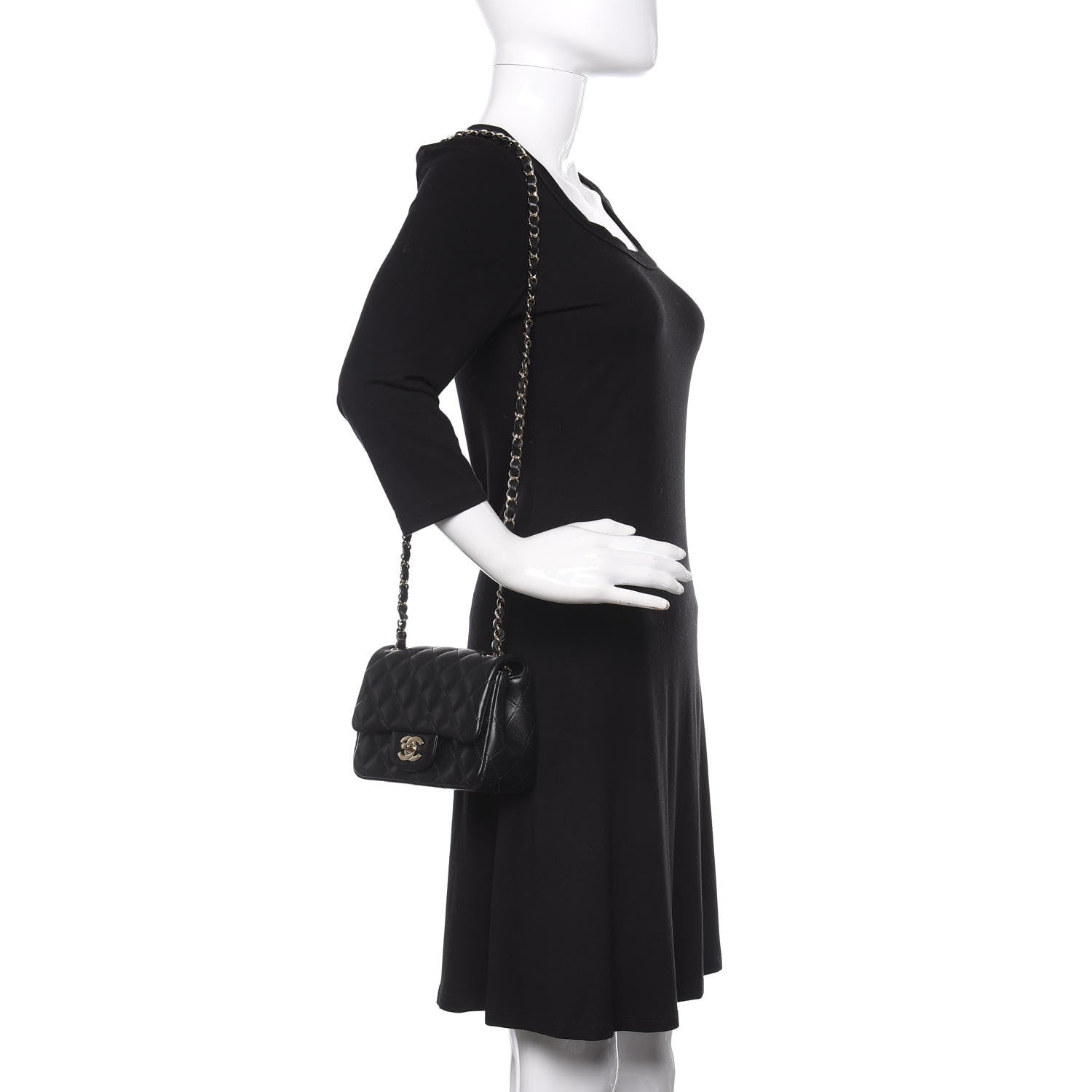 Chanel Lambskin Quilted Mini Square Flap Black 2 of 11