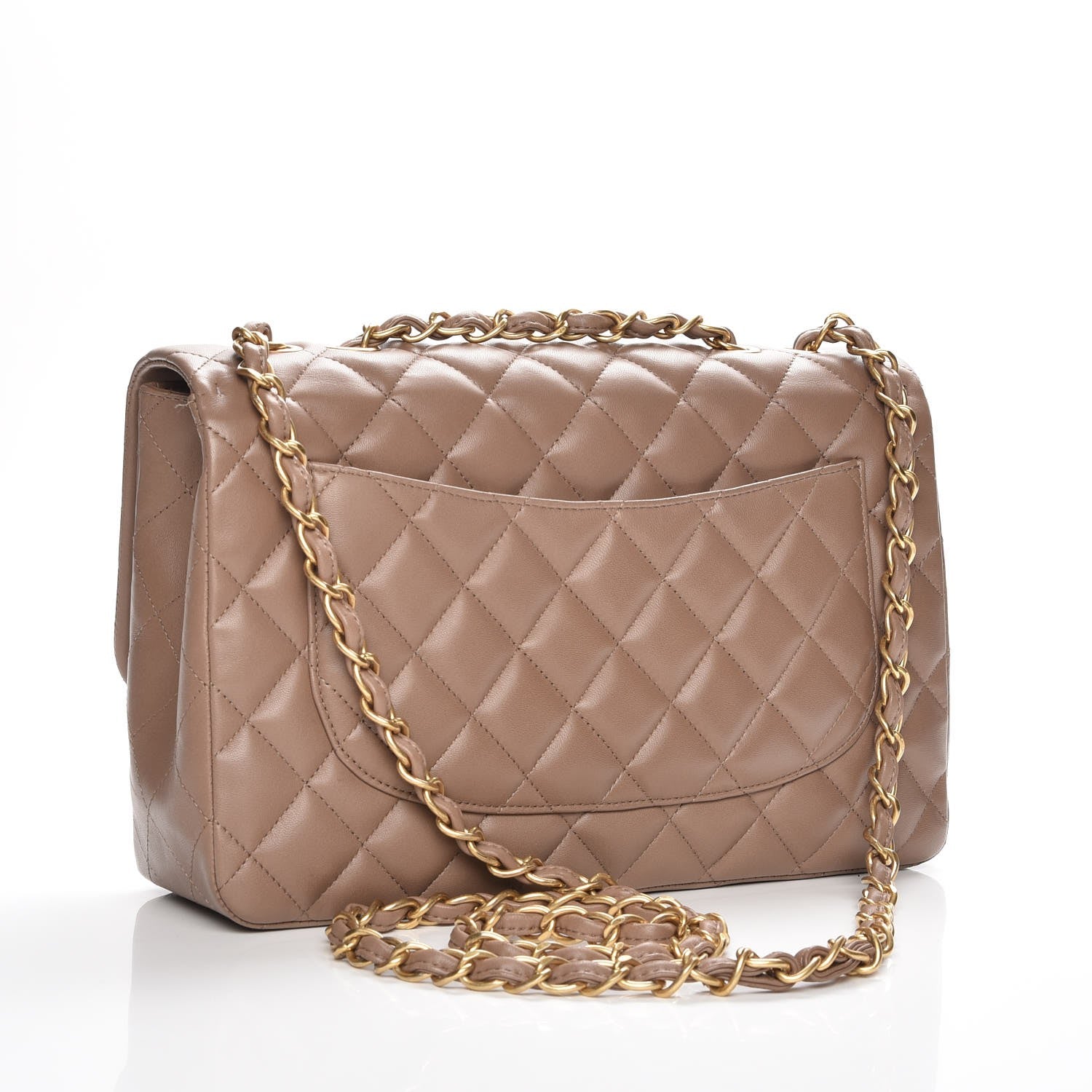 Chanel Lambskin Quilted Jumbo Single Flap Beige 3 of 9