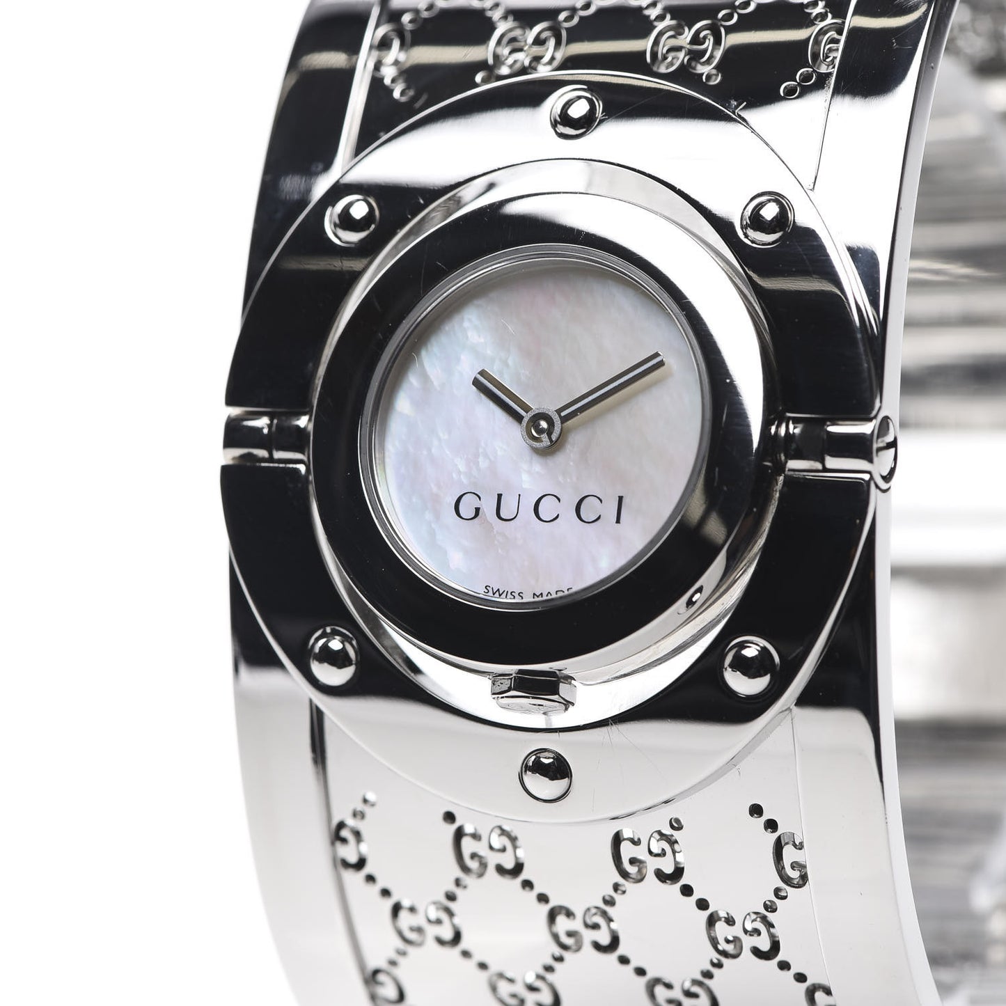 Stainless Steel Mother of Pearl 33mm Twirl Quartz Watch