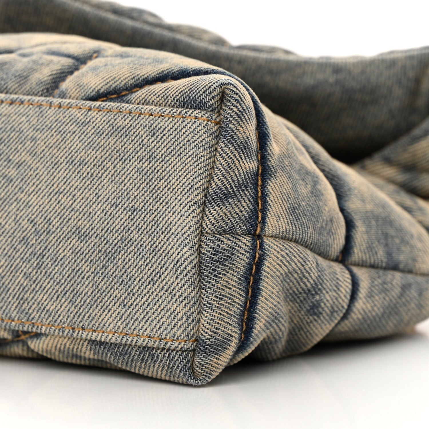 Saint Laurent Denim Quilted Toy Loulou Puffer Monogram Chain Satchel Blue Cinnamon 10 of 12