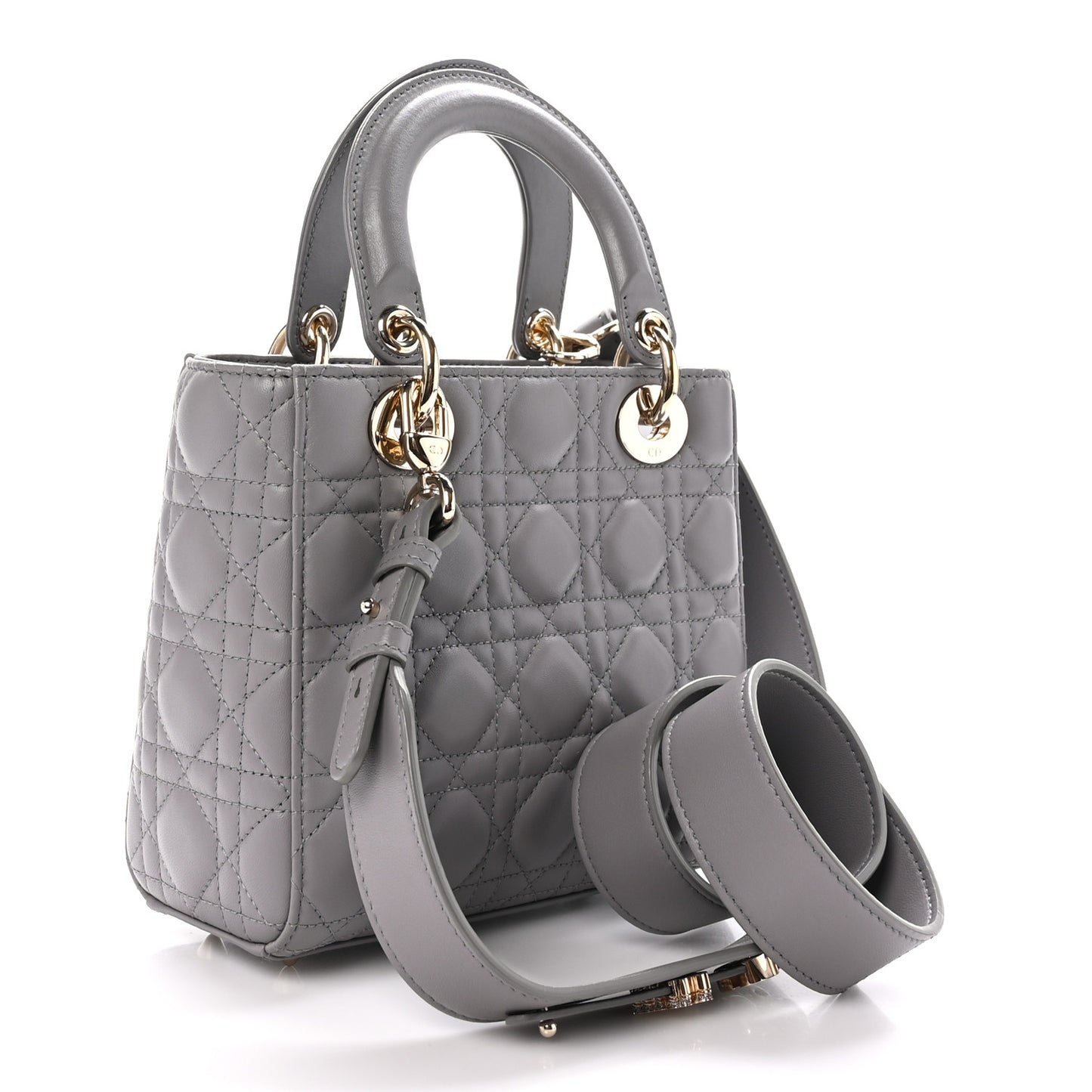 Lambskin Cannage Small My ABCDior Lady Dior Grey