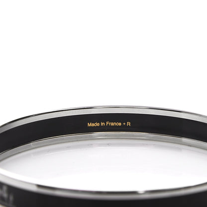 Hermes Enamel Printed Narrow Caleche Bracelet 65 Black 5 of 6